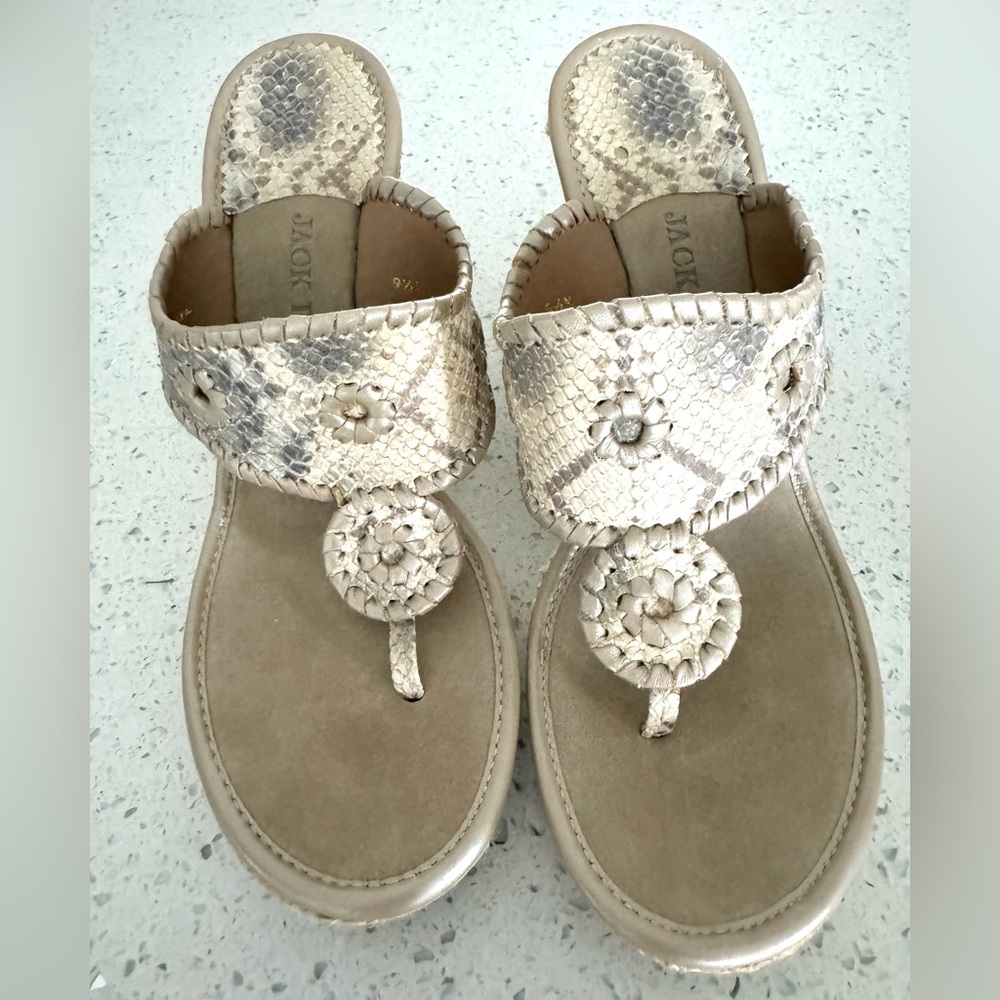 Jack Rogers Animal Print Wedge Sandals
